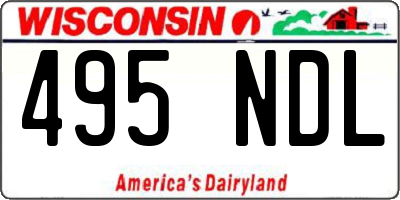 WI license plate 495NDL