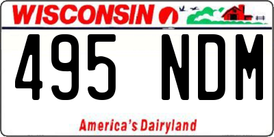 WI license plate 495NDM