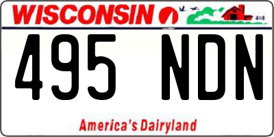 WI license plate 495NDN
