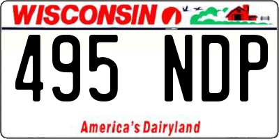 WI license plate 495NDP