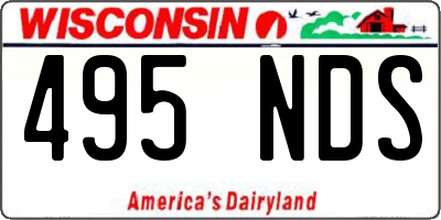 WI license plate 495NDS