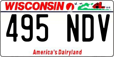 WI license plate 495NDV