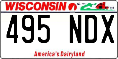 WI license plate 495NDX
