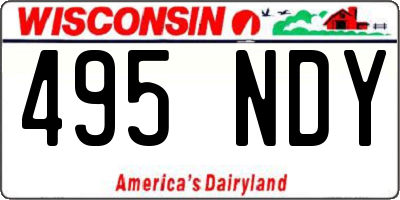 WI license plate 495NDY