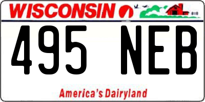 WI license plate 495NEB