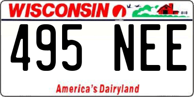 WI license plate 495NEE
