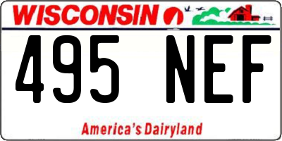 WI license plate 495NEF