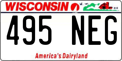 WI license plate 495NEG
