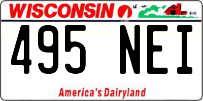 WI license plate 495NEI