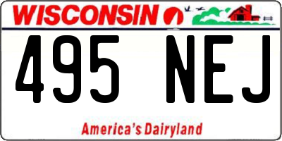 WI license plate 495NEJ