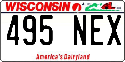 WI license plate 495NEX