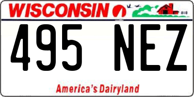 WI license plate 495NEZ