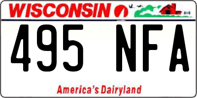 WI license plate 495NFA