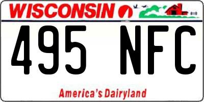 WI license plate 495NFC