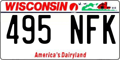 WI license plate 495NFK