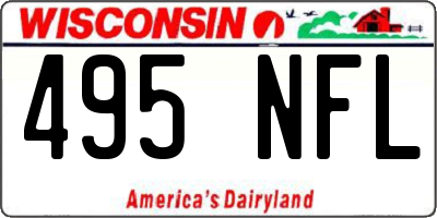 WI license plate 495NFL