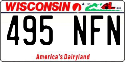 WI license plate 495NFN