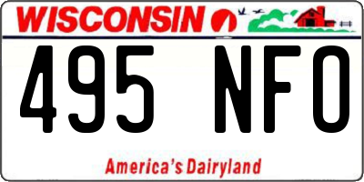 WI license plate 495NFO