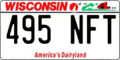WI license plate 495NFT