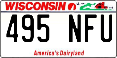 WI license plate 495NFU