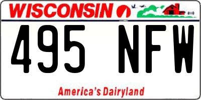 WI license plate 495NFW