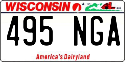 WI license plate 495NGA