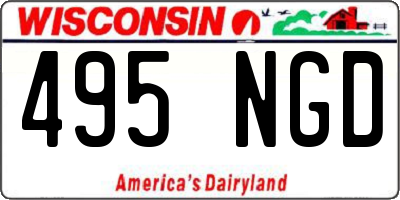 WI license plate 495NGD
