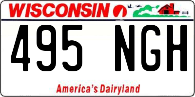 WI license plate 495NGH