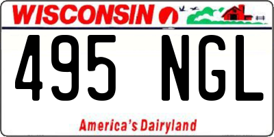 WI license plate 495NGL