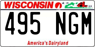 WI license plate 495NGM