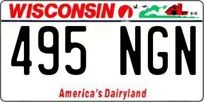 WI license plate 495NGN