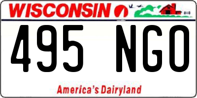 WI license plate 495NGO