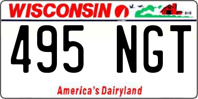 WI license plate 495NGT