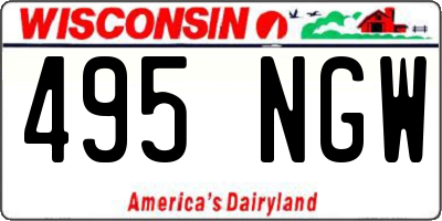 WI license plate 495NGW