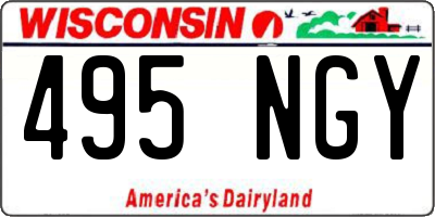 WI license plate 495NGY