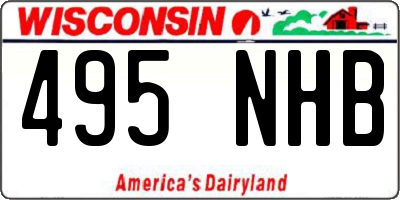 WI license plate 495NHB