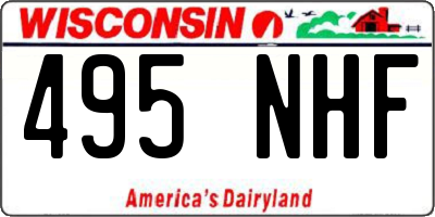 WI license plate 495NHF