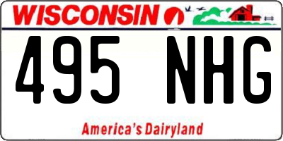 WI license plate 495NHG