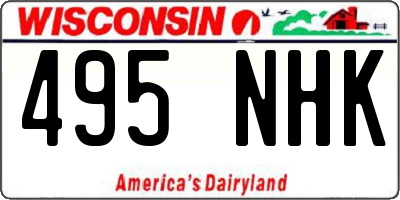 WI license plate 495NHK