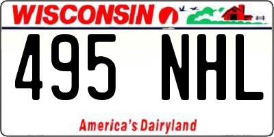 WI license plate 495NHL