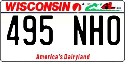 WI license plate 495NHO