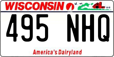 WI license plate 495NHQ