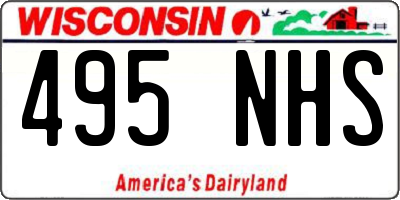 WI license plate 495NHS