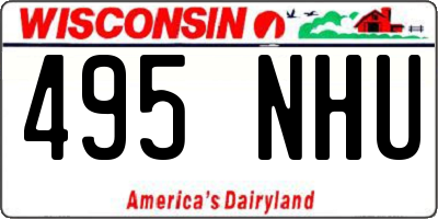 WI license plate 495NHU