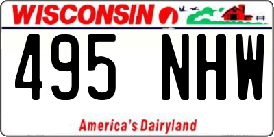 WI license plate 495NHW
