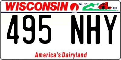 WI license plate 495NHY