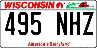 WI license plate 495NHZ