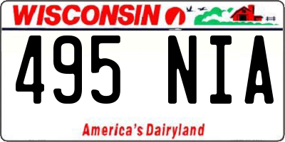 WI license plate 495NIA