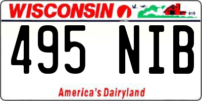 WI license plate 495NIB