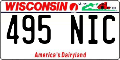 WI license plate 495NIC